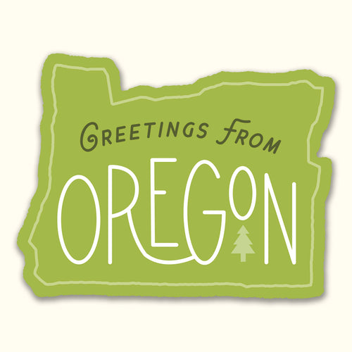 Greetings from Oregon Die Cut Postcard