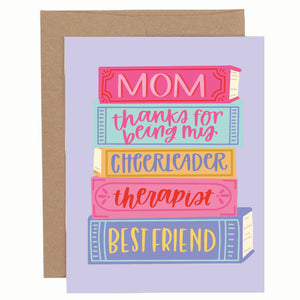 Mom Book Stack Mother's Day Greeting Card