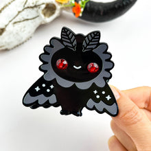 Mothman Rhinestone Acetate Hair Claw Clip: Black