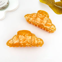Cute Croissant Acrylic Printed Hair Claw Clip: Brown