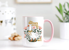 Goose Ceramic Mug : Pink Handle + Inside / 15oz / Horrors persist