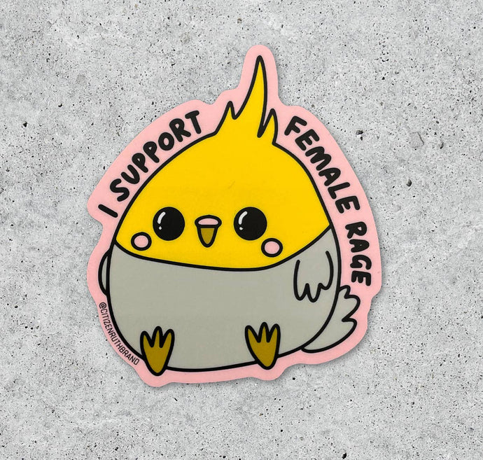 I support female rage vinyl sticker