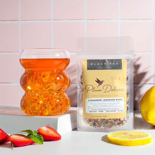 Strawberry Lemonade Black Loose Leaf Tea: 1 oz