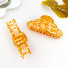 Cute Croissant Acrylic Printed Hair Claw Clip: Brown