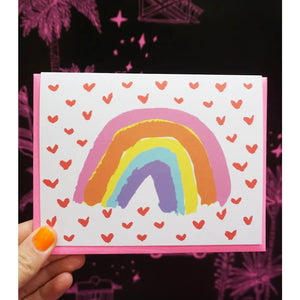 Rainbow and Hearts Card