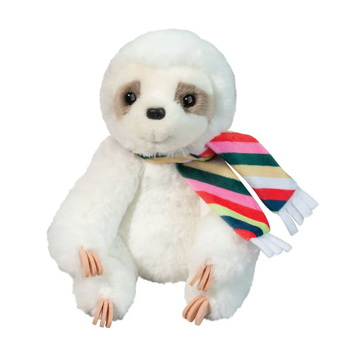 Mini Tobie Soft Sloth with Striped Scarf