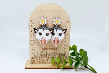 Possum Dangle Earrings, Birch Wood, Hand Painted