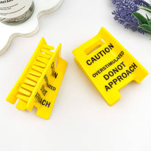 “Overstimulated” Warning Acrylic Hair Claw Clip: Yellow