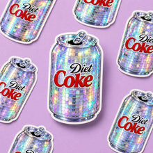 Disco Ball Diet Coke Can Sticker: Vinyl Decal: Holographic