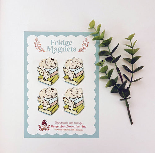 Cat Book Fridge Magnets