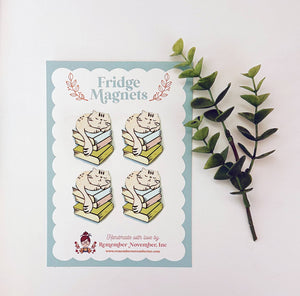Cat Book Fridge Magnets