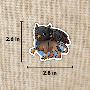 Ponder the Baby Griffon Sticker | Tomes & Tea
