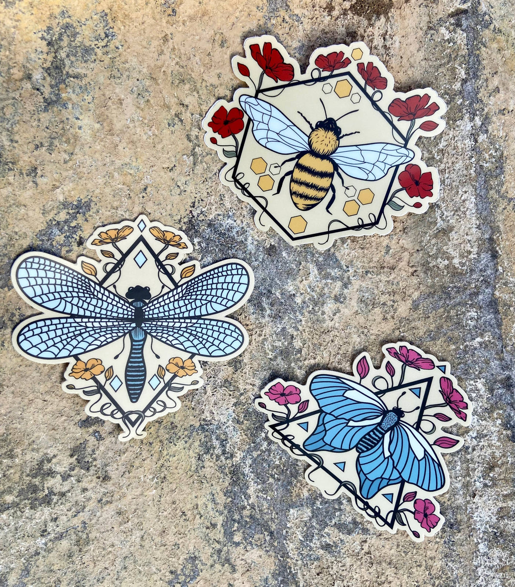 Floral Dragonfly - Vinyl Sticker – Maggie Mae's Bookshop