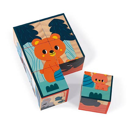 6 Animal Wooden Blocks Set