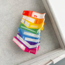Booked Solid Book Stack Hair Claw for Readers in Rainbow