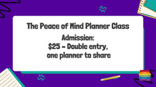 The Peace of Mind Planner Class 10/1/25