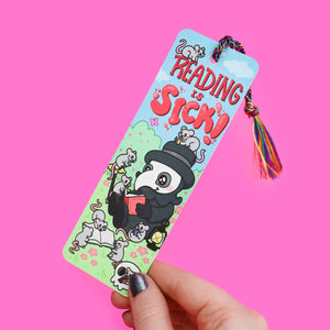 Reading Is Sick Plague Doctor Gift Bookmark with Tassel
