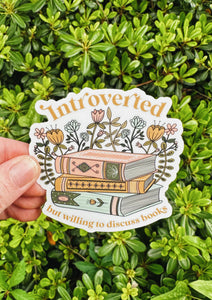 Introvert Book Lover Vinyl Sticker