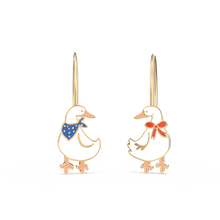 Goose Earrings - Gold Statement Jewelry - Animal Lover Gift