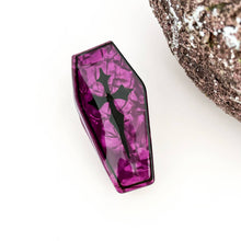 Vampire Coffin Print Halloween Claw Clip–Spooky Gothic Style: Purple
