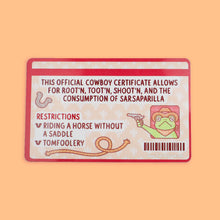Certified Cowboy Toad Fake Drivers License