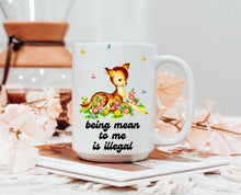 Retro Being Mean to Me Is Illegal Mug: 15 oz