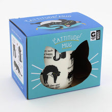 Cattitude Mug: Dishwasher safe and microwaveable.
