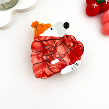 Creative Puppy in Puffer Jacket Acetate Hair Claw Clip: Red