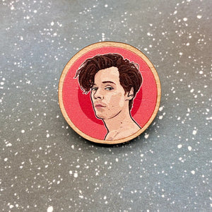 Wooden Lapel Pin - Harry Styles