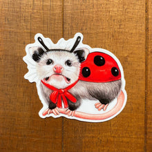 Ladybug Opossum Weatherproof Vinyl Sticker