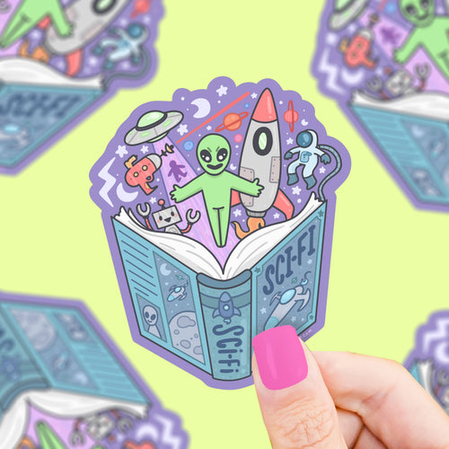 Sci-Fi  Book Club Bookish Vinyl Sticker