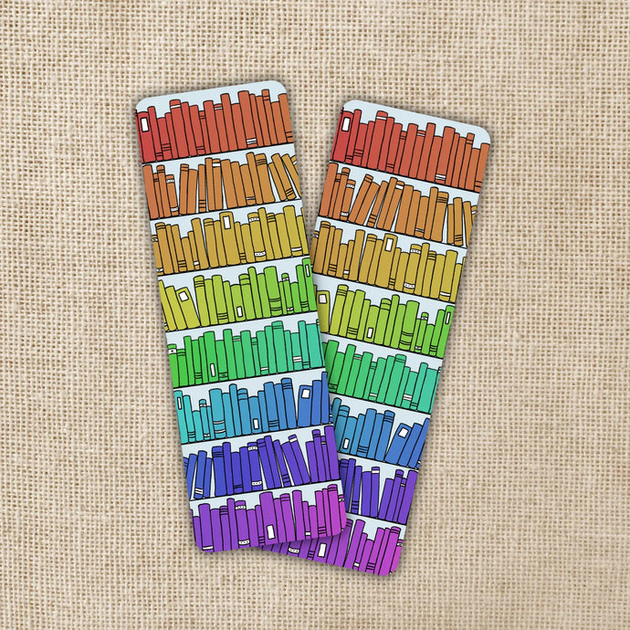 Rainbow Bookshelf Bookmark