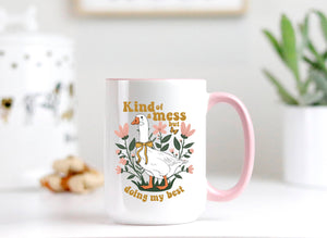 Goose Ceramic Mug : Pink Handle + Inside / 15oz / Horrors persist