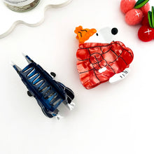 Creative Puppy in Puffer Jacket Acetate Hair Claw Clip: Red