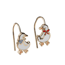 Goose Earrings - Gold Statement Jewelry - Animal Lover Gift