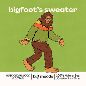 "Bigfoot's Sweater" Musk, Cedarwood, & Citrus - Soy Candle