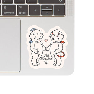 Let's Fuck Shit Up Angel Devil Vinyl Sticker