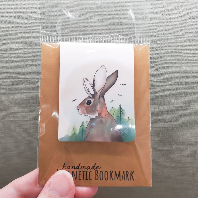 Jackalope with Pines Magnetic Bookmark