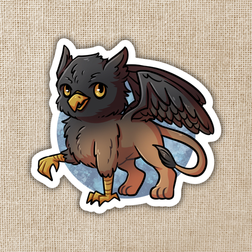Ponder the Baby Griffon Sticker | Tomes & Tea