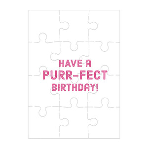 Purr-Fect Cat Birthday Greeting Card Puzzle