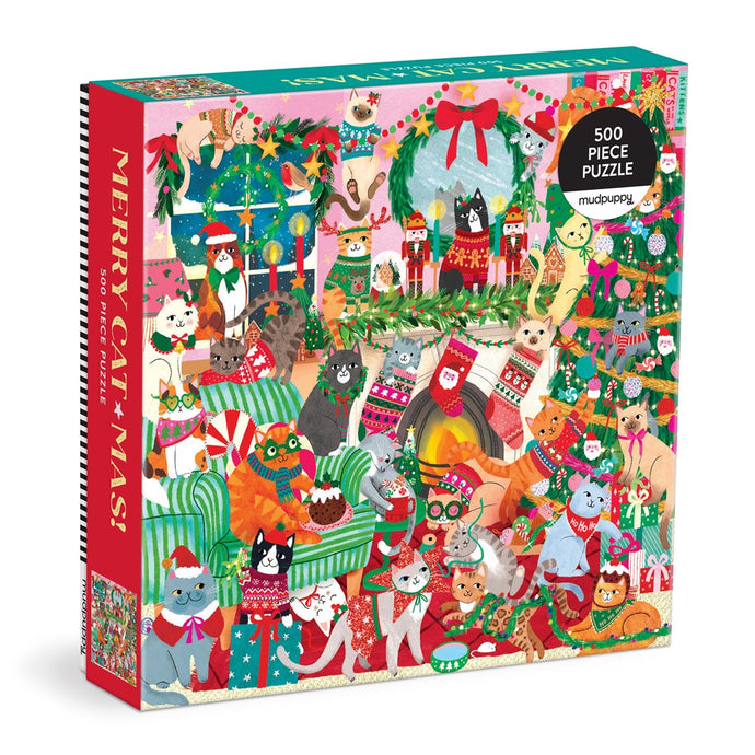 Merry Cat Mas! 500 Piece Puzzle