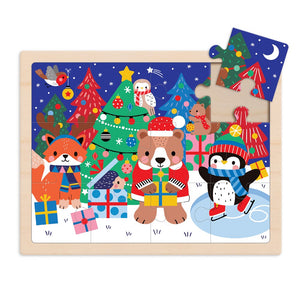 Christmas 12 Piece Wooden Tray Puzzle