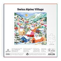 Swiss Alpine Village 500 Piece Foil Puzzle by Galison