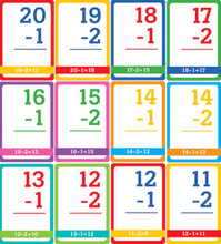 Subtraction Flash Cards (60 cards, Grades K-2)