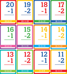 Subtraction Flash Cards (60 cards, Grades K-2)