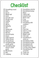 Nature Seek and Find Scavenger Hunt Cards