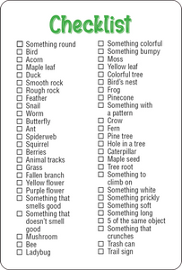 Nature Seek and Find Scavenger Hunt Cards