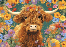 Highland Cow 500-Piece Jigsaw Puzzle with Gold Foil