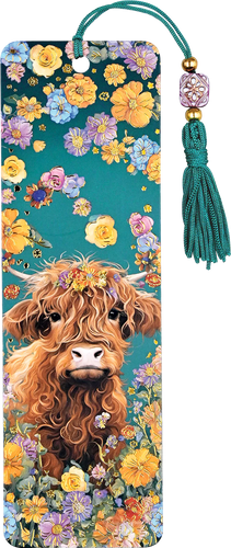 Highland Cow Beaded Bookmark