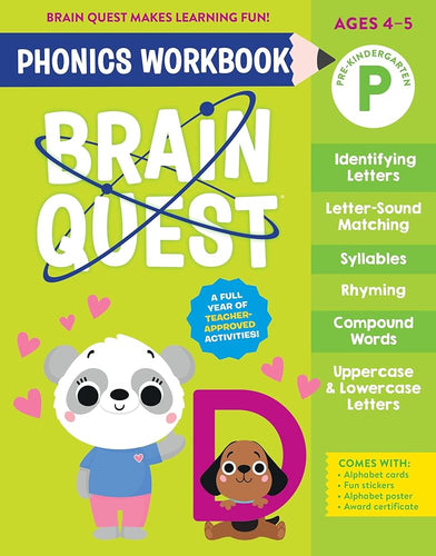 Brain Quest Phonics Workbook: Pre-Kindergarten (Volume 1) (Brain Quest Phonics Workbooks, 1) cover image
